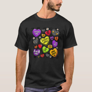 Camiseta Doce De Halloween Doce Cardíaco Doido Víblias Tric