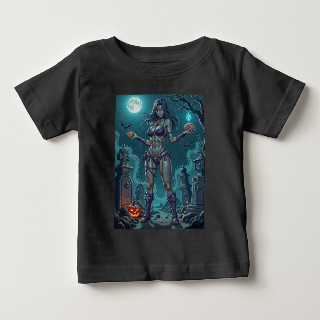 Camiseta Doce de Halloween ou Namorada Zumbi com Miolos (Frente)