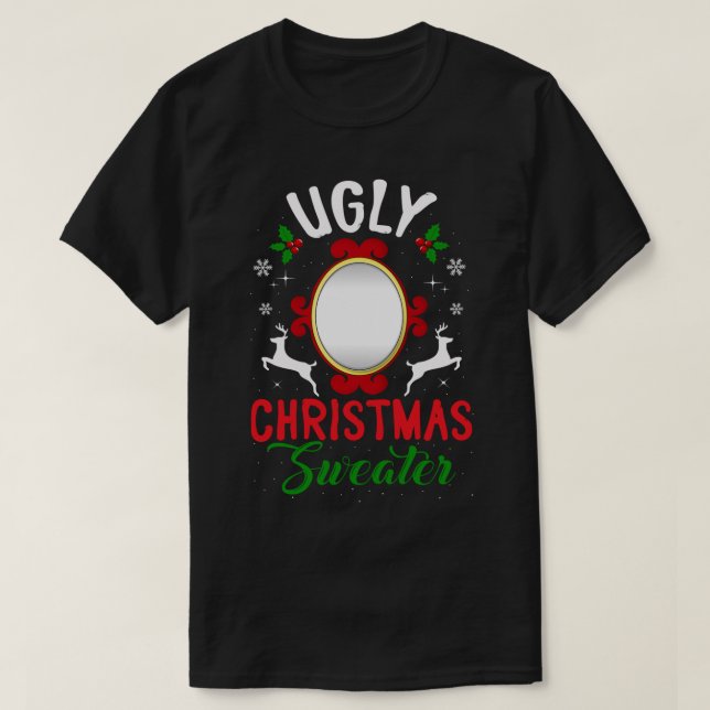 Camiseta Doce De Natal Engraçado Com Homens Espelhos (Frente do Design)