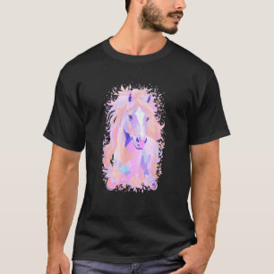 Camiseta Doce desenho de cavalo silhueta de cavalo colorida