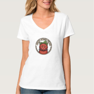 Camiseta Doce Design de Arte de Gato Felino de Fruta