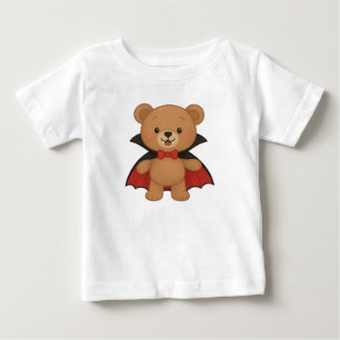Camiseta Doce Design de Halloween de Vampiro Teddy Adorável