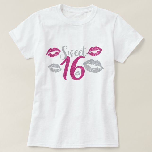 Camiseta Doce Dezesseis 16 Aniversário - Impressão (Frente do Design)
