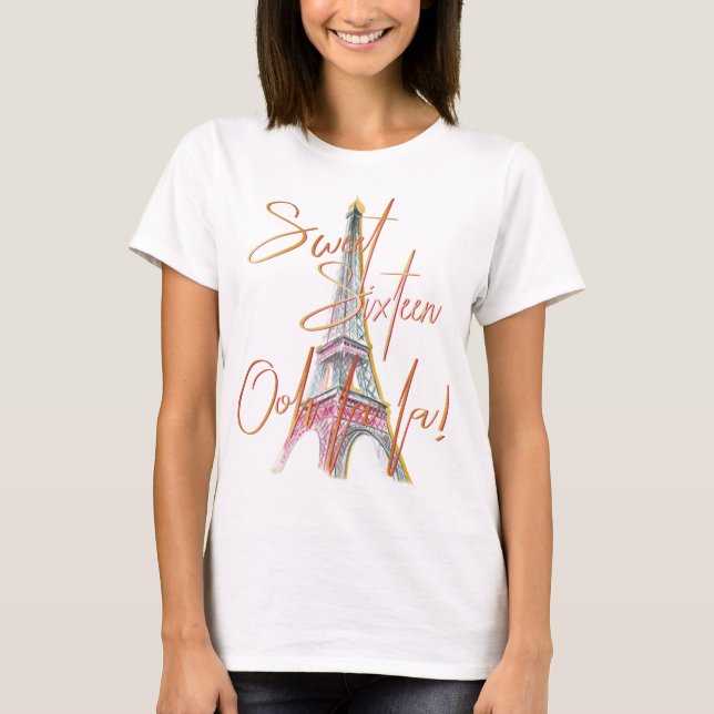 Camiseta Doce Dezesseis Torre Eiffel Paris Ooh La La (Frente)