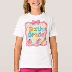 Camiseta Doce e Colorido Sexta Grau de Volta à Escola T-Shi
