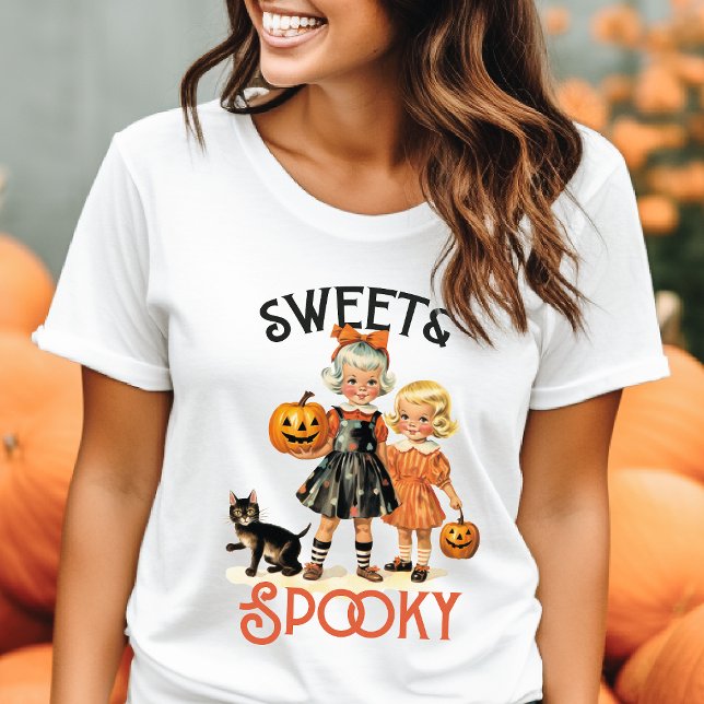 Camiseta Doce e Spooky Vintage Halloween (Criador carregado)