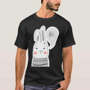 Camiseta Doce Flirt Rabbit Diz Olá Design de Amizade