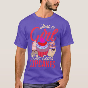 Camiseta Doce Foodie Apenas Uma Menina Que Ama Cupcakes