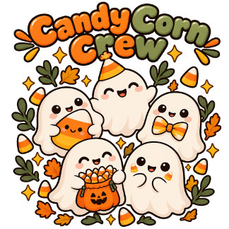 Camiseta Doce Kawaii Amarelo Laranja Fantasma Candy Corn Tr