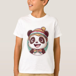 Camiseta doce kawaii sorrindo panda