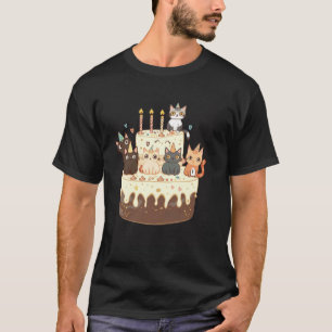 Camiseta Doce Kit de Festa de Aniversário Amante de Gatinho
