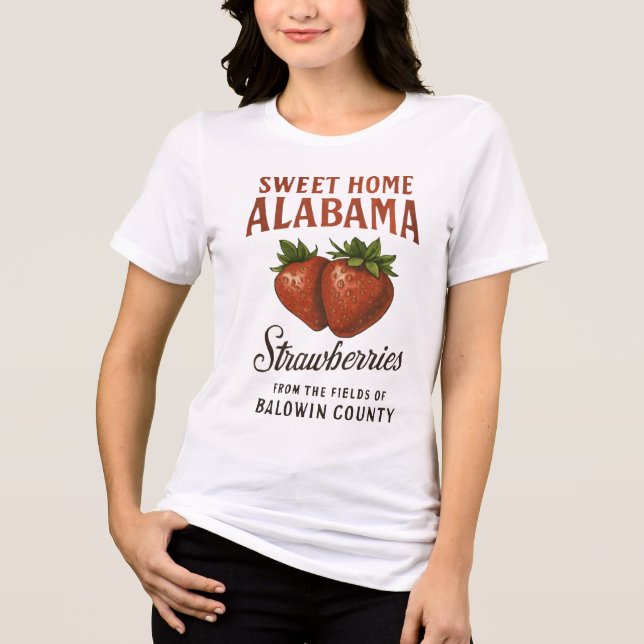 Camiseta doce lar alabama morango (Frente)