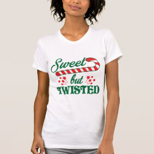 Camiseta Doce mas Natal torcido do bastão de doces da