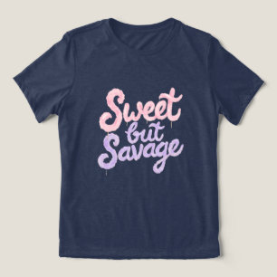 Camiseta Doce Mas Selvagem Estilo de Rua Algodão Doce Gráfi