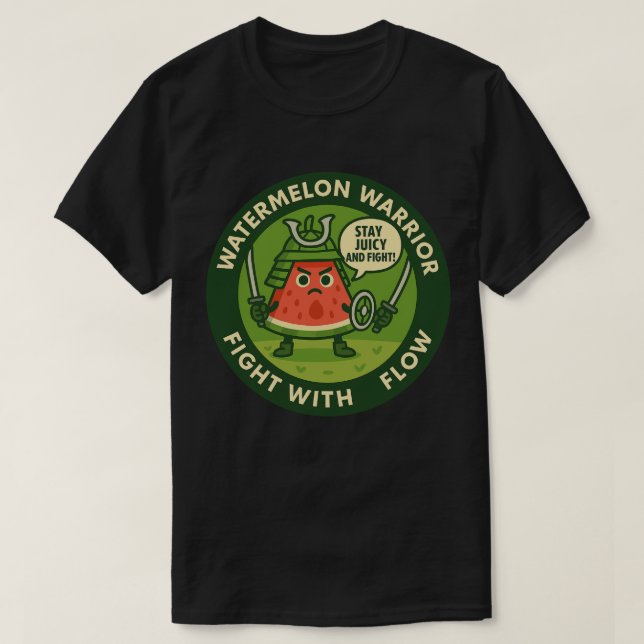 Camiseta Doce Melancia Samurai Arte Tema Japonês (Frente do Design)