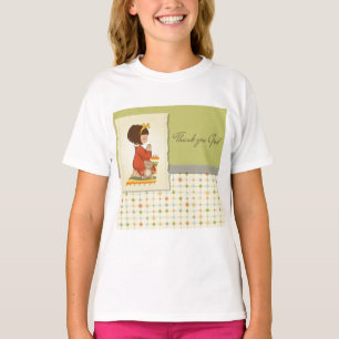 Camiseta Doce Menina Orando Obrigada Deus