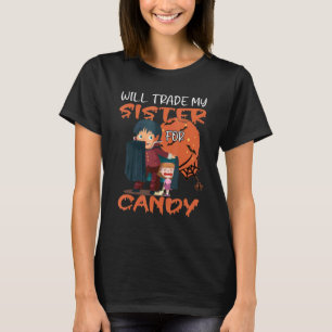 Camiseta Doce Ou Abusiva Vou Trocar Minha Irmã Por Doces