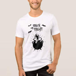 Camiseta doce ou travessura caldeirão de bruxa