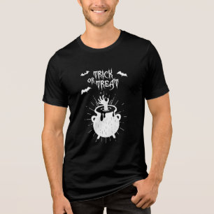 Camiseta doce ou travessura caldeirão de bruxa halloween