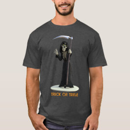 Camiseta Doce ou Travessura. Ceifador de desenho animado