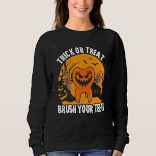Camiseta Doce ou Travessura Escove os Dentes Dentista Hallo