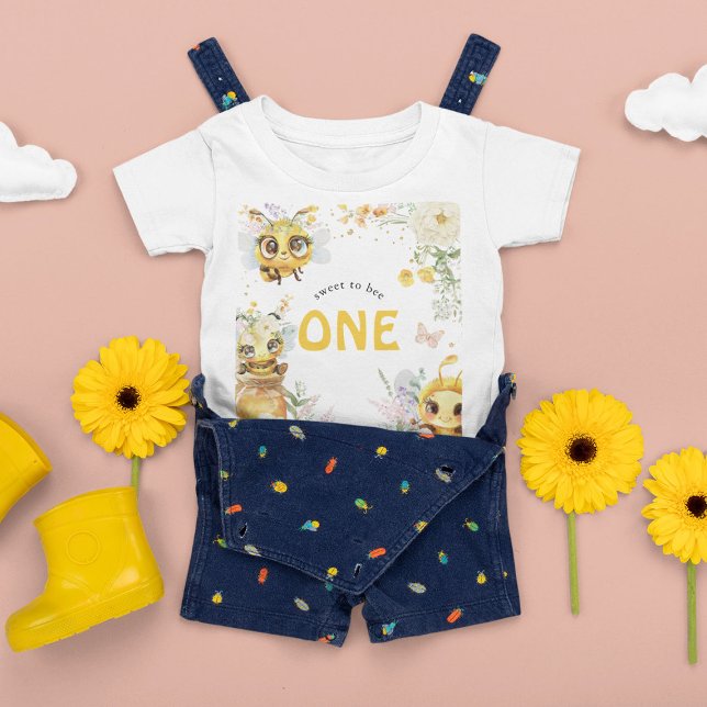 Camiseta Doce para Abelha UM 1º Aniversário (Criador carregado)