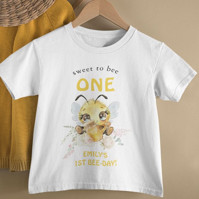 Camiseta Doce para Abelha UM 1º Aniversário (Criador carregado)