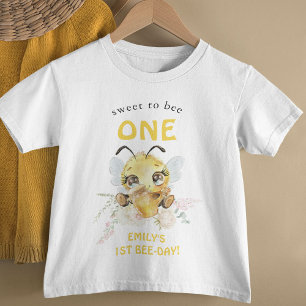 Camiseta Doce para Abelha UM Aniversário de 1º Ano Menina