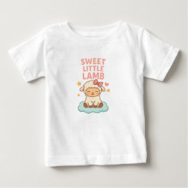 Camiseta Doce Pequena Cordeira – Charme de Nuvem para Menin