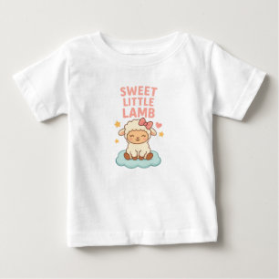 Camiseta Doce Pequena Cordeira – Charme de Nuvem para Menin