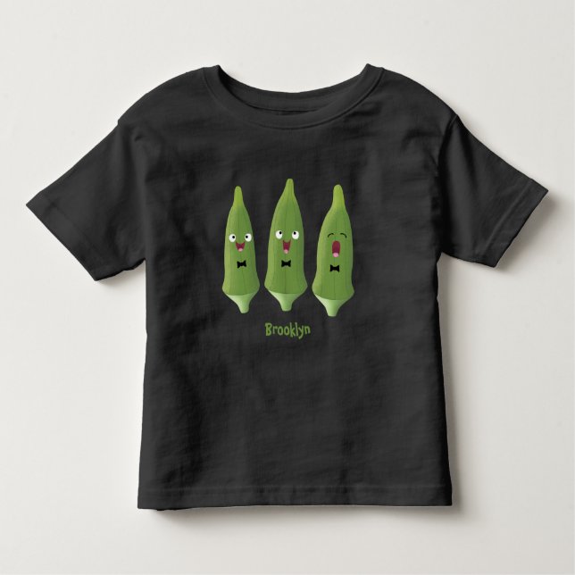 Camiseta Doce quiabo vegetal desenho animado cantando (Frente)