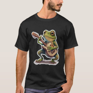 Camiseta Doce Sapo Anfíbio Guitarra Rock Tocador de Guitarr
