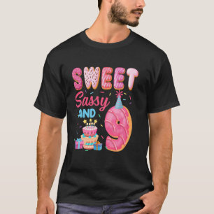 Camiseta Doce Sassy E 9 Aniversário Tema Donut 9º Aniversár