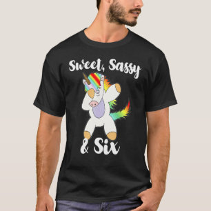 Camiseta Doce Sassy E Seis Festas de aniversário Unicórn