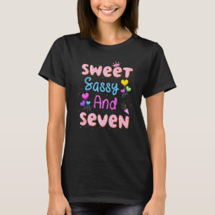 Camiseta Doce Sassy E Sete 7 de Aniversário De 7 Anos