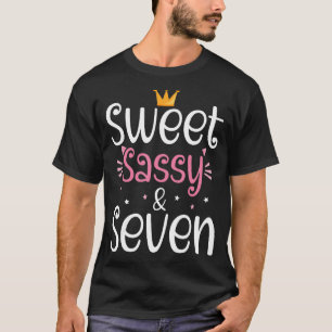 Camiseta Doce Sassy e Sete Meninas 7 de Birthday Squa
