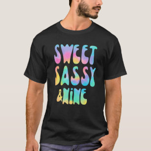 Camiseta Doce Sassy & Nove Tie Dye 9 Anos 9º Aniversário