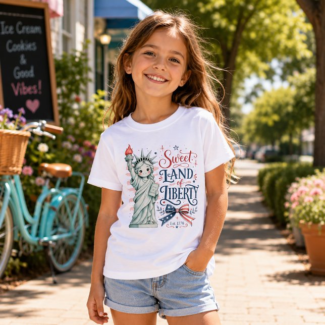 Camiseta Doce Terra da Liberdade 4 de Julho  (Criador carregado)