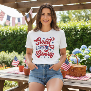 Camiseta Doce Terra da Liberdade 4° de julho Patriótico