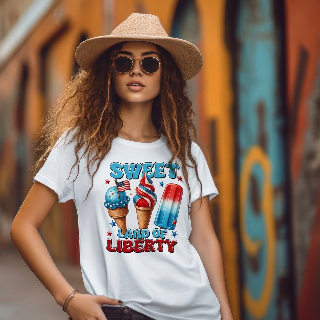 Camiseta Doce Terra de Liberdade 4 de Julho (Criador carregado)