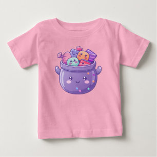 Camiseta Doce Tratamentos Kawaii Cauldron Bebê Topo