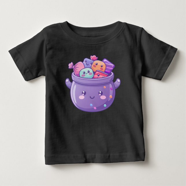 Camiseta Doce Tratamentos Kawaii Cauldron Bebê Topo (Frente)