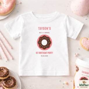 Camiseta Doce Um Donut Aniversário de 1 Ano   Donut Fofo 
