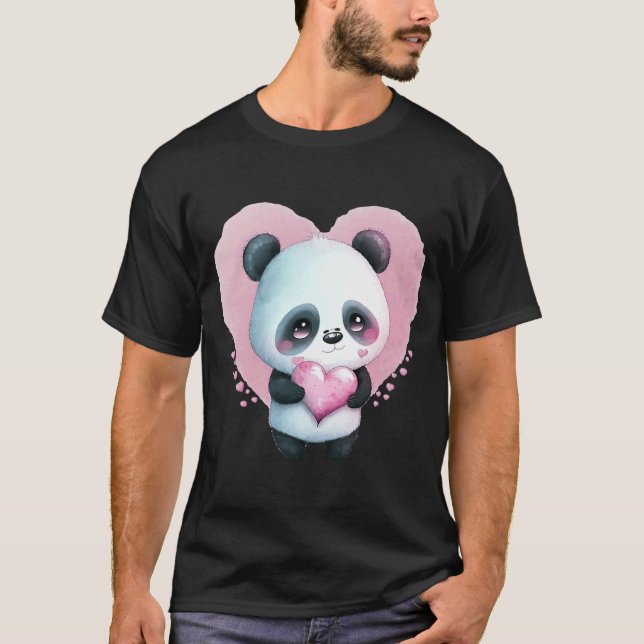 Camiseta Doce Urso Panda Dia de os namorados 8 (Frente)