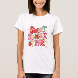 Camiseta Doce Verão Tempo Coquette Morango Retro Praia