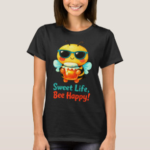 Camiseta Doce Vida Abelha Feliz Abelha Fofa Mel Trocadilho