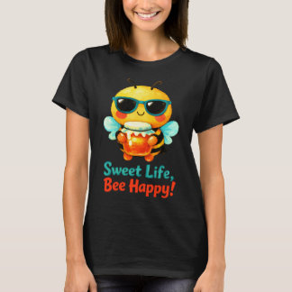 Camiseta Doce Vida Abelha Feliz Abelha Fofa Mel Trocadilho 