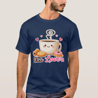 Camiseta Doces Amantes de Fika, Delicioso Pão Sueco para o