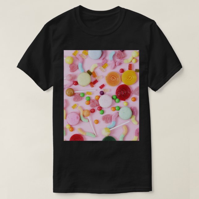 Camiseta Doces cor-de-rosa (Frente do Design)
