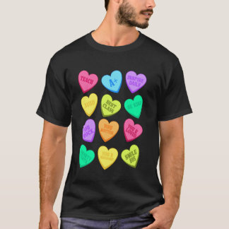 Camiseta Doces Corações de Professor Engraçado Feliz Dia do